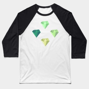 Green Gems Pixel Art Baseball T-Shirt